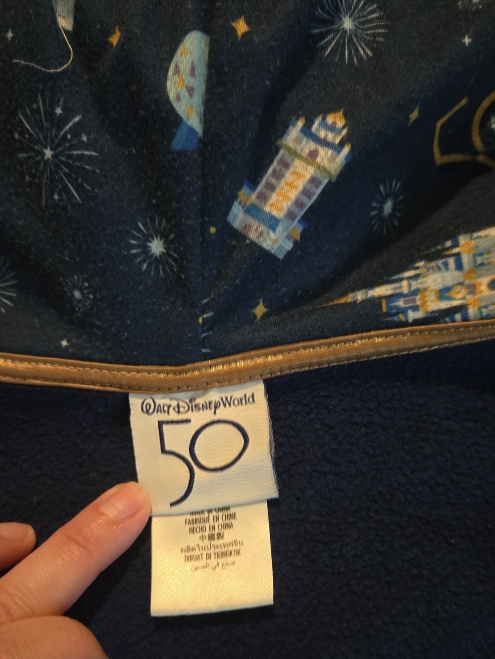 Disney 50 Year Anniversary Navy Blue Hoodie L - Picture 5 of 6